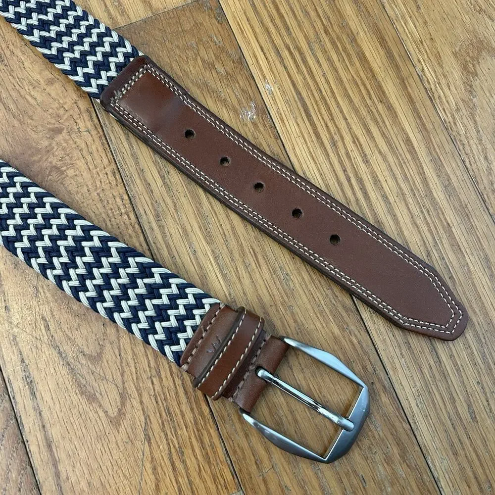 Martin Dingman Countrywear Woven Braided Leather Nylon Belt 30